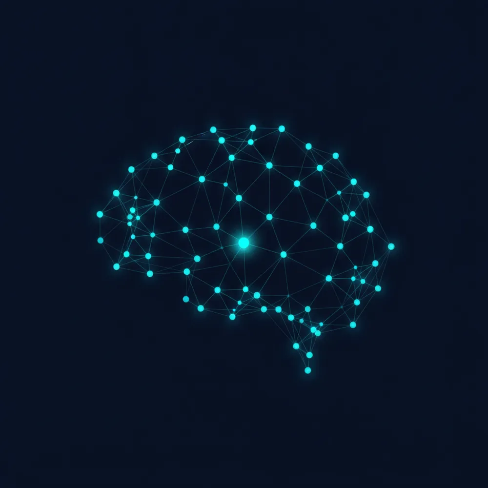 A neural constellation of glowing connected nodes