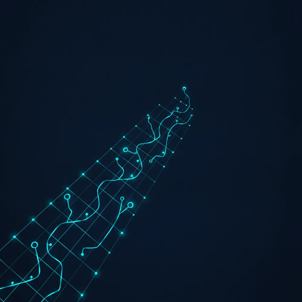 A growth curve assembled from interlocking machine parts